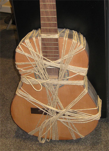 Manuel Rodriguez and Sons guitar tied up